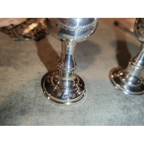 313 - Pair Of Silver Kiddush Goblets Bham 1910/1911