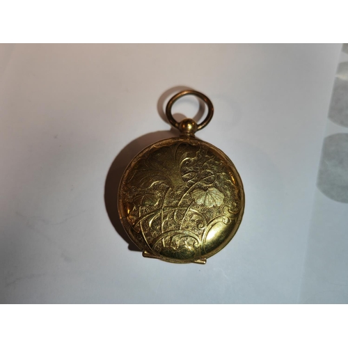 361 - Ladies Fob Watch Gold Plated Key Wind And Set With Key C1910 Working When Listed