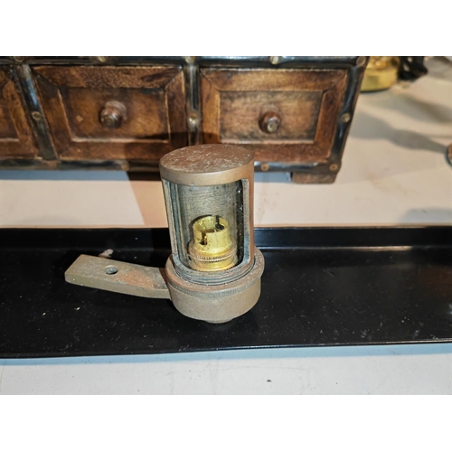 539 - Vintage Port And Starboard Navigation Lights Plus Overtaking Light On Plynth