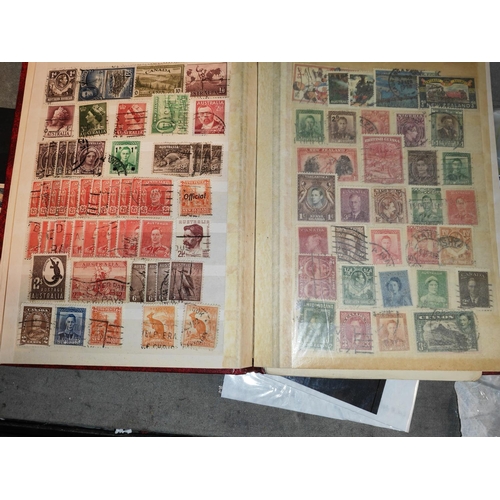 556 - Red Stock Book Of Older Foreign And Commonwealth Issue Stamps