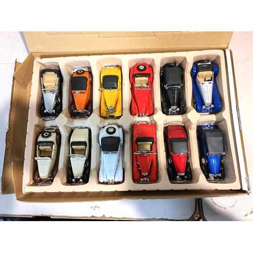 127 - Boxed Set Of Old Timer Pull Back And Go Action Diecast Cars X 12 In Box