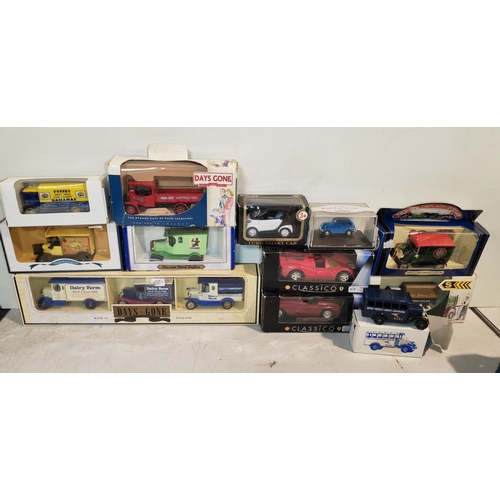 174 - Crate Of 12 Boxed Mixed Diecast Cars Including Days Gone By And Oxford Diecast