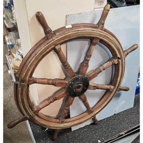 239 - Large Vintage Ships Wheel One Spindle Missing Approx. 1200Mm Diameter (Point To Point)