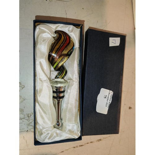 75 - Glass Studio Bottle Stopper Boxed