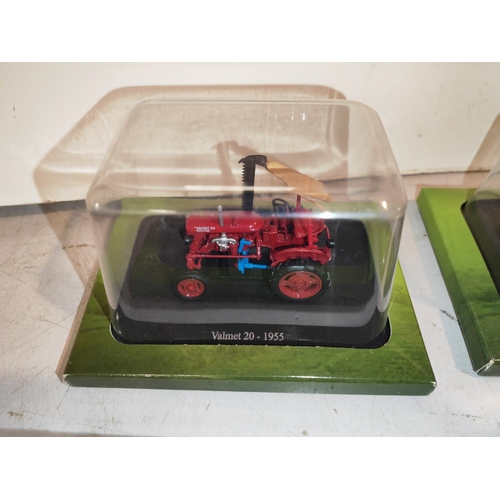 7 - Crate Of 8 Hatchette Partworks Various Diecast Tractors Including Massey Fergusson, Valmet, Simar Et... 