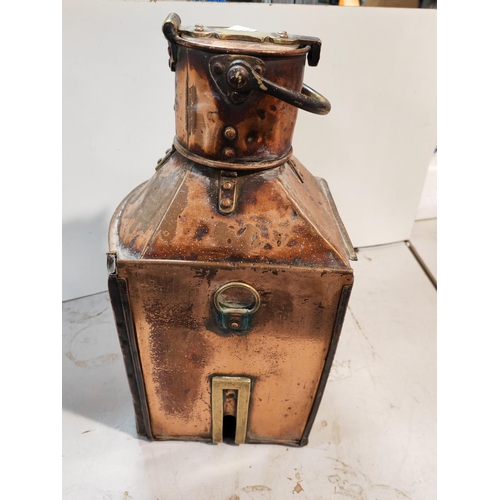 23 - Vintage Large Electric Converted Copper Ships Lantern