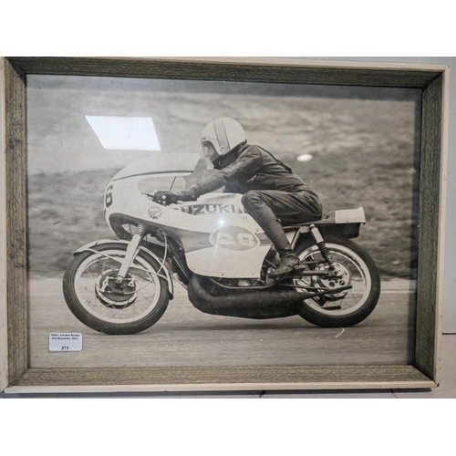 373 - Framed Picture Of Valentino Rossi Racing A Suzuki