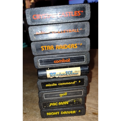 55 - 9 Vintage Retro Atari Console Games - Marine Wars Etc