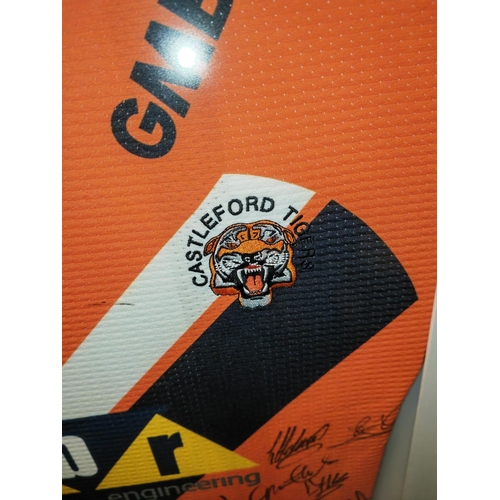 60 - Castleford Tigers Signed Rugby Shirt Framed