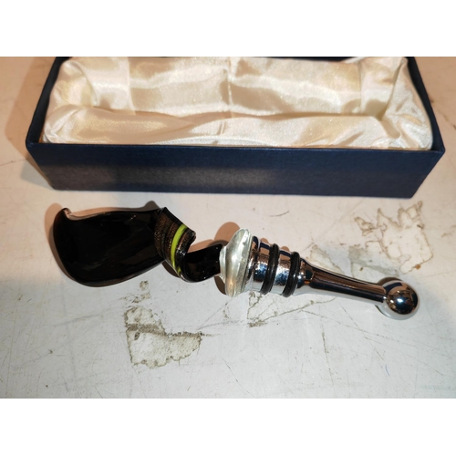 75 - Glass Studio Bottle Stopper Boxed