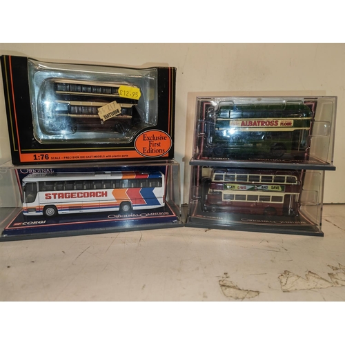 396 - 3 Corgi The Original Omnibus Diecast Buses No'S 43901, 43911, 43305 Plus One Efe Diecast Bus No 2720... 