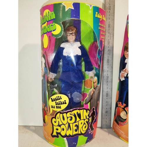 162 - 2 Austin Powers Inactive Figures In Boxes One Working Other Needs Batteries