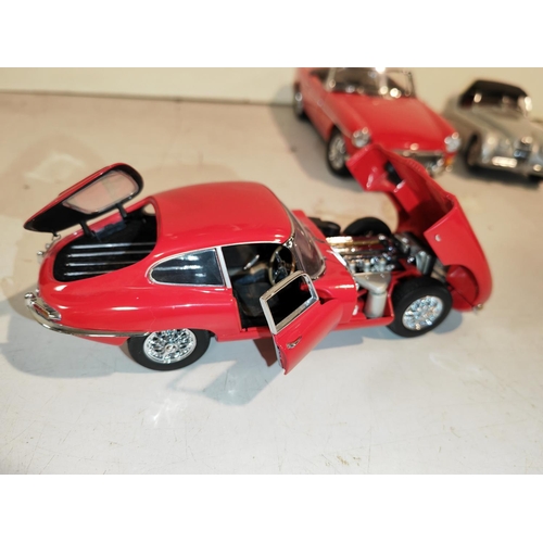 187 - 3 Franklin Mint Diecast Vehicles Including 1952 Jaguar Xk 120, 1961 Jaguar E-Type, Mgb Mark 1