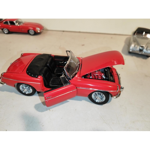 187 - 3 Franklin Mint Diecast Vehicles Including 1952 Jaguar Xk 120, 1961 Jaguar E-Type, Mgb Mark 1