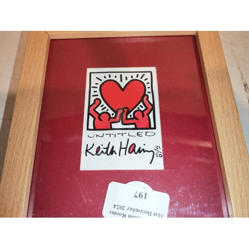 197 - Small Ltd Edition 31/50 Keith Haring Print