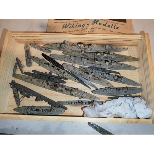 198 - Collection Of Early German Wiking Metal And Plastic Ships