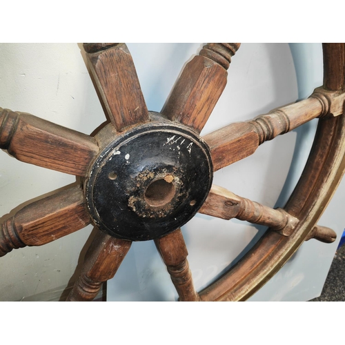 239 - Large Vintage Ships Wheel One Spindle Missing Approx. 1200Mm Diameter (Point To Point)