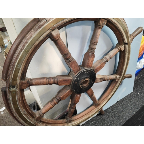 239 - Large Vintage Ships Wheel One Spindle Missing Approx. 1200Mm Diameter (Point To Point)