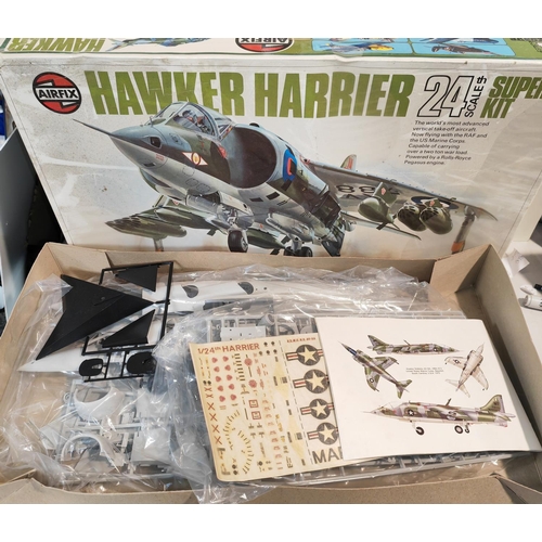 253 - Airfix Hawker Harrier 24Th Scale Super Kit Complete In Box