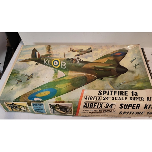 254 - Airfix Spitfire 1A 24Th Scale Super Kit Series 12 Complete In Box