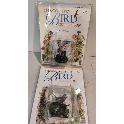 263 - 21 The Country Bird Collection Magazines With Bird Ornaments In Packaging One Without Magazine