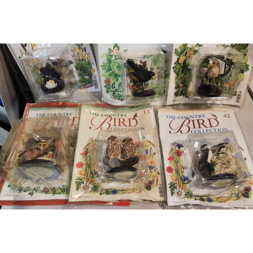 263 - 21 The Country Bird Collection Magazines With Bird Ornaments In Packaging One Without Magazine