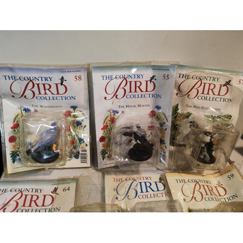 263 - 21 The Country Bird Collection Magazines With Bird Ornaments In Packaging One Without Magazine