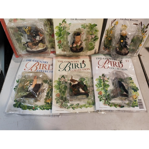 263 - 21 The Country Bird Collection Magazines With Bird Ornaments In Packaging One Without Magazine