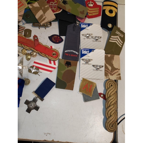 278 - Box Assorted Militaria Including Copy Medals Badges Buttons Etc