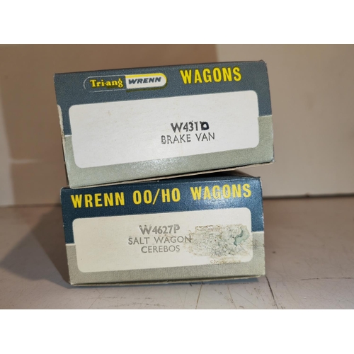 318 - Wrenn Railways Brake Van No W431D + Wrenn Railways Salt Wagon W4627P Both Boxed