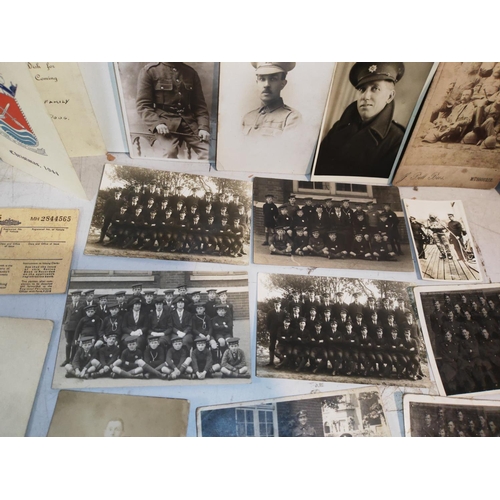 356 - Selection Of Military Postcards And Others Including A Royal Army Service Corp Cap Badge