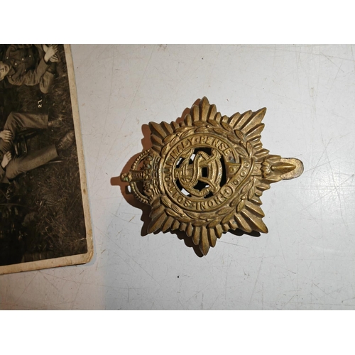 356 - Selection Of Military Postcards And Others Including A Royal Army Service Corp Cap Badge