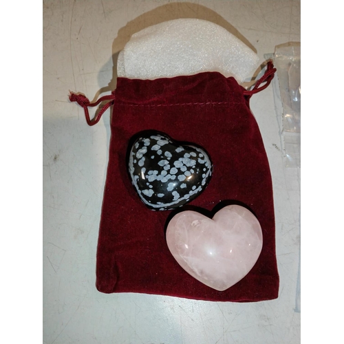 366 - 15 Semi Precious Stone Hearts