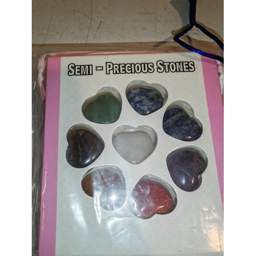 366 - 15 Semi Precious Stone Hearts