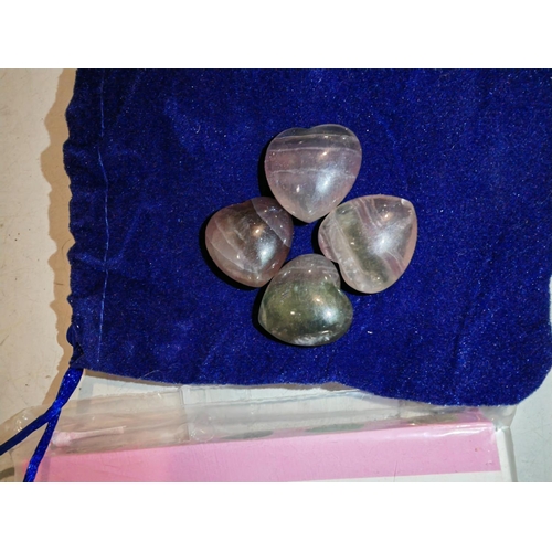 366 - 15 Semi Precious Stone Hearts