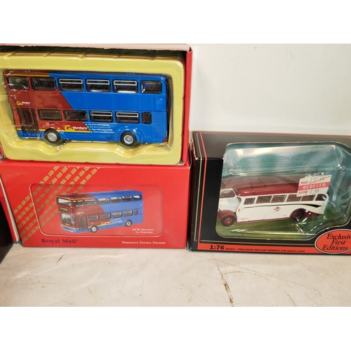 384 - Gilbow Cobham Bus Museum Double Bus Set Plus Corgi Royal Mail Bus And Gilbow Leyland Duple Coach No ... 