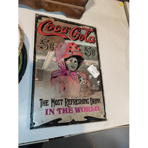 514 - Small Coca Cola Advertising Mirror