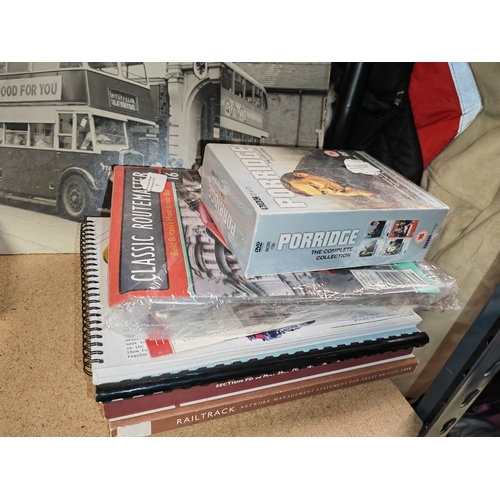 7 - Boxed Porridge Dvd Set Plus A Classic Routemaster And 3 Large Bus Photo'S On Boards Etc Plus Railway... 