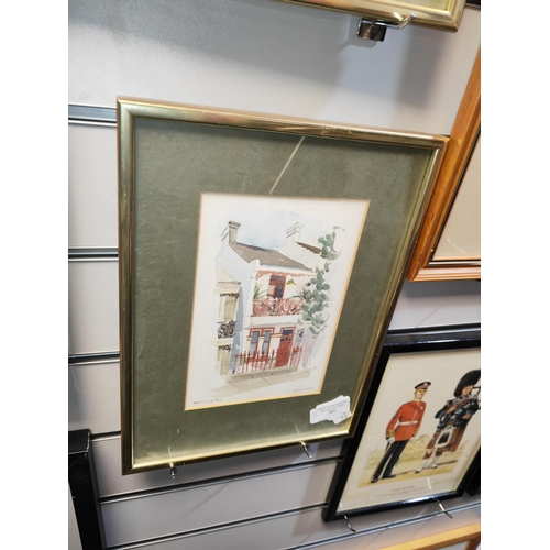 107 - 2 Framed Watercolours Of Houses