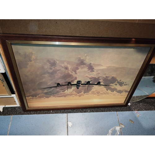 805 - Large Framed Print Called Outbound Lancaster Crossing The East Coast by Gerald Coulson