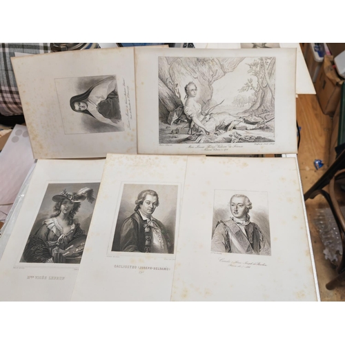 406 - 19 French Plates Mostly Portraits, 1887, Prints Trimmed & Ready For Framing