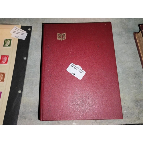 563 - Small Red Album Of World Stamps