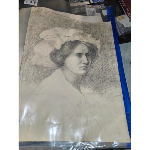 569 - 3 Signed And Dated Pencil Drawings Edwardian