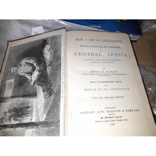 25 - Book How I Found Livingston In Central Africa By Henry Stanley, 1895, Illustrated, Previous Owners N... 