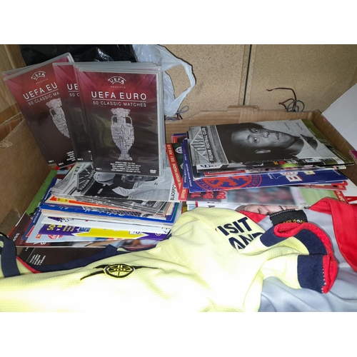 44 - Box Of Football Books, Programmes, Dvd'S, Shirts & Memorabilia