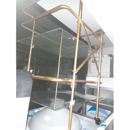 65 - Tea Trolley With Glass Shelves