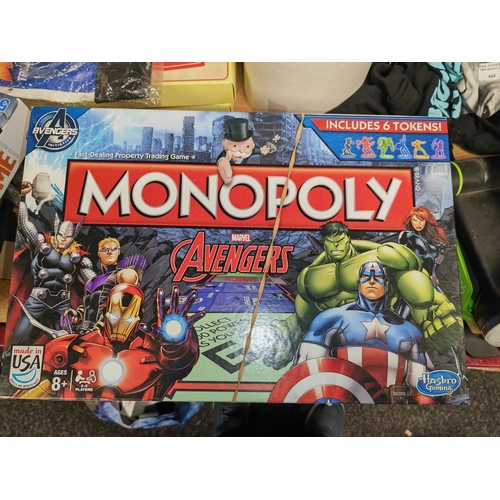 129 - 3 Monopoly Board Games Despicable Me/Fortnite/Avengers