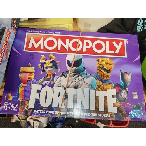 129 - 3 Monopoly Board Games Despicable Me/Fortnite/Avengers