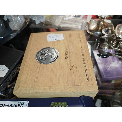 287 - Cigar Box Of Assorted Coins