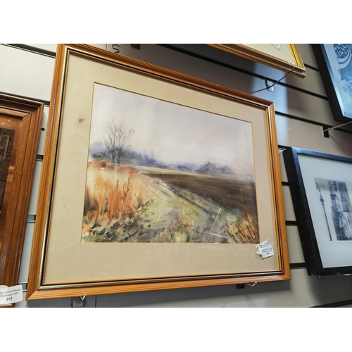 106 - Framed Watercolour Of A Farm Scene